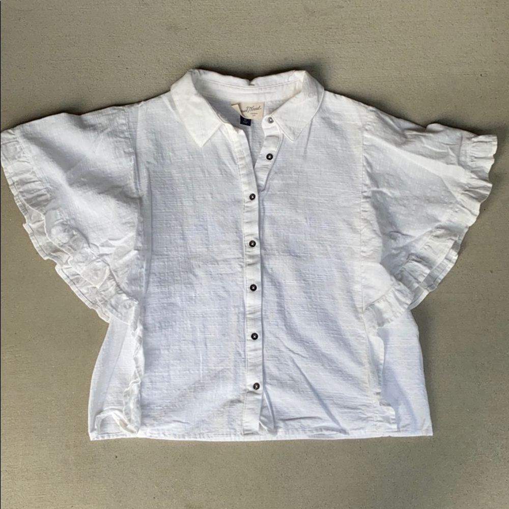 white linen button down blouse women’s xs
